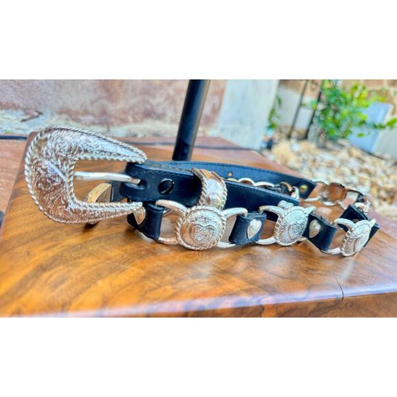 ? Vintage Western Leather Belt – Silver Heart Buckle – Size 32 Billy’s Western main image 5